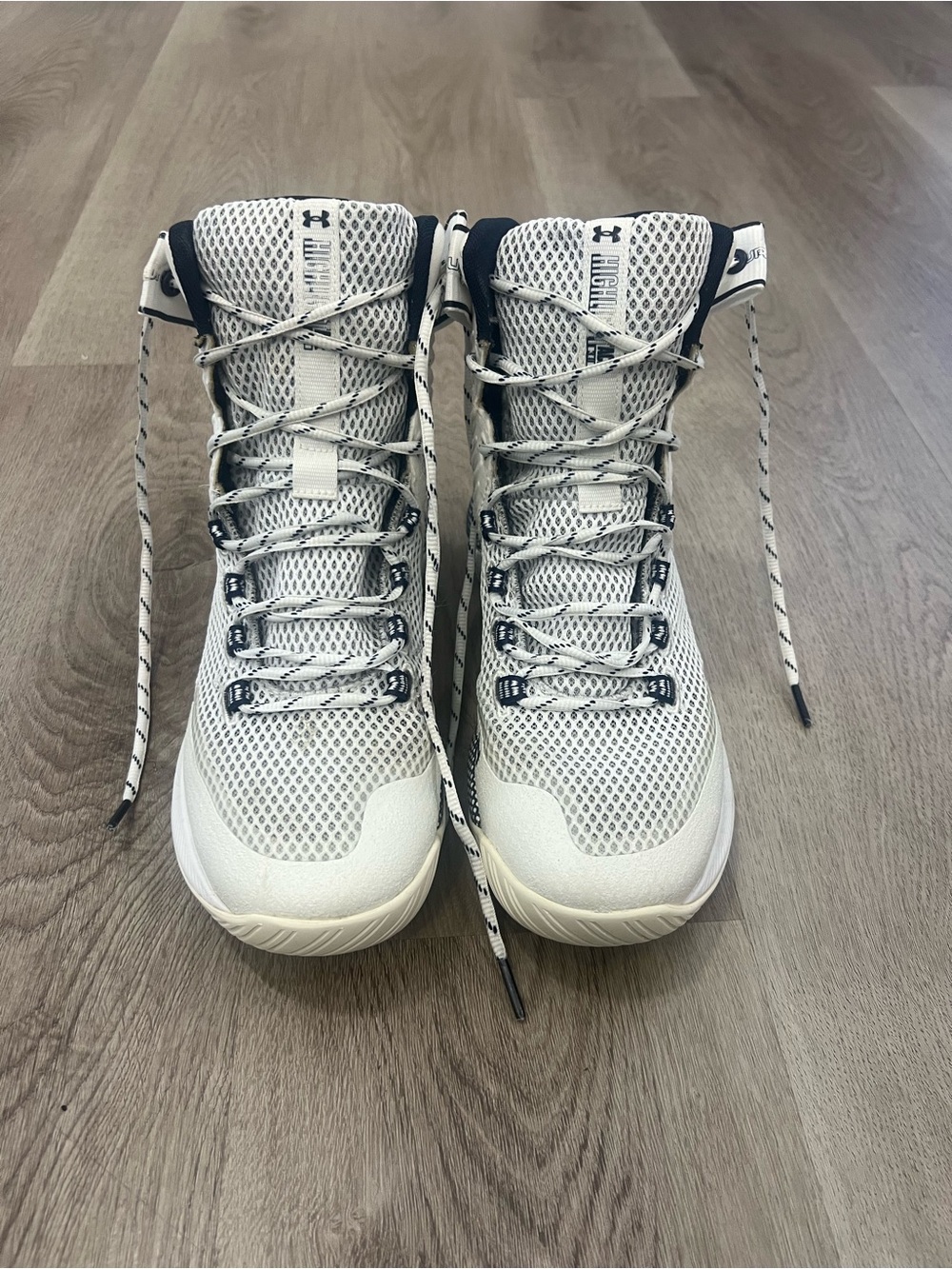 Under Armour White and Navy Women's High-Top Volleyball Shoes